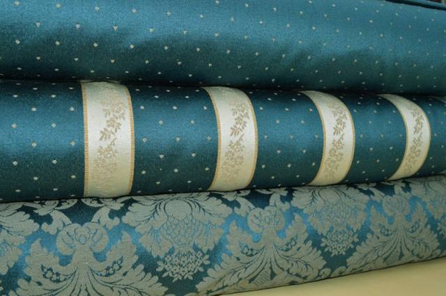 Vendita on line tesuto damascato jacquard coll. grace blu - tessuti arredo casa jacquard & damascati