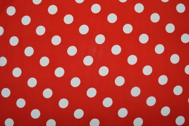 Vendita on line tessuto comfort pois bianco/rosso - tessuti abbigliamento