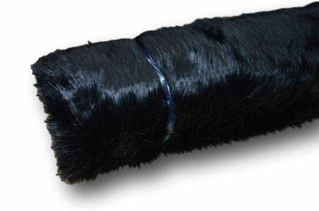 Vendita on line pelliccia ecologica nero pelo lungo - tessuti abbigliamento