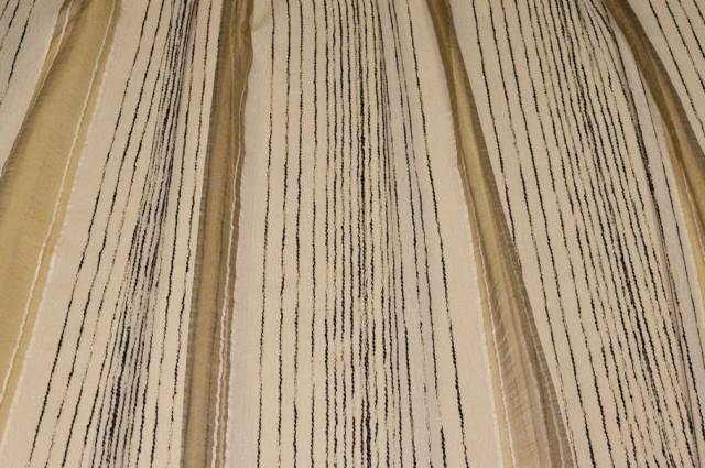 Vendita on line tessuto tenda organza beige con ricamo nero - prodotti