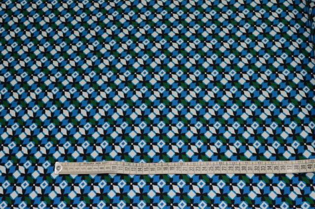 Vendita on line piquet stretch nido d'ape fantasia geometrica blu - tessuti abbigliamento