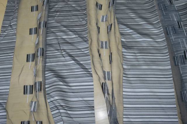 Vendita on line tessuto tende organza grigio/nero - prodotti