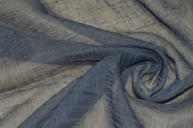 Vendita on line tessuto tenda organza stropicciata cangiante grigio/blu - prodotti