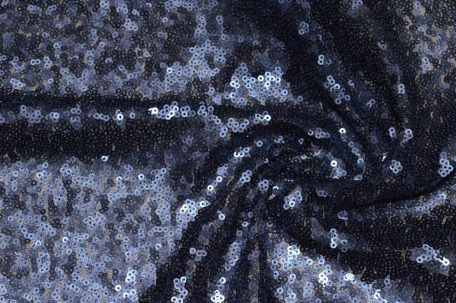 Vendita on line scampolo paillettes mm 3 blu - tessuti abbigliamento