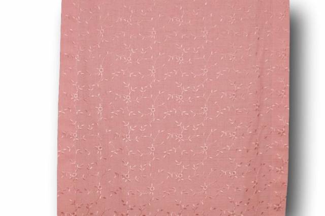 Vendita on line tendino ricamato rosa vivo larghezza cm 49.50 e 63 - tessuti per tendine metraggio a vetro larghezza cm 50