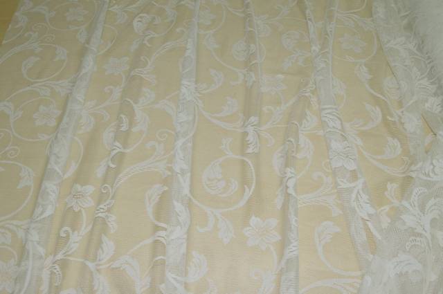Vendita on line tessuto tenda tulle ricamata panna - prodotti