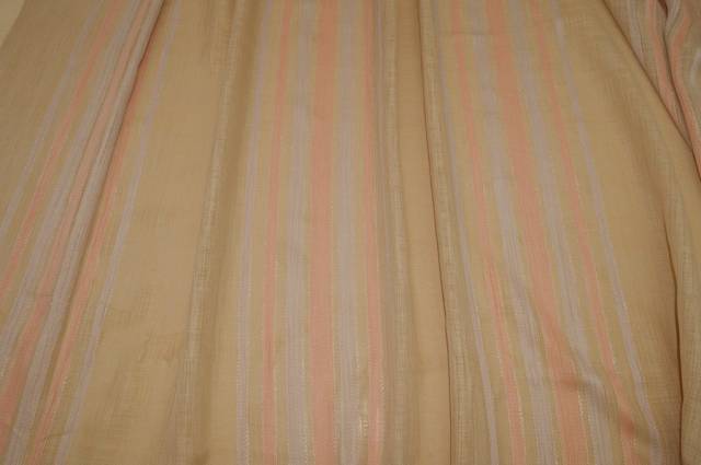 Vendita on line tessuto tenda beige rigato rosa - tessuti per