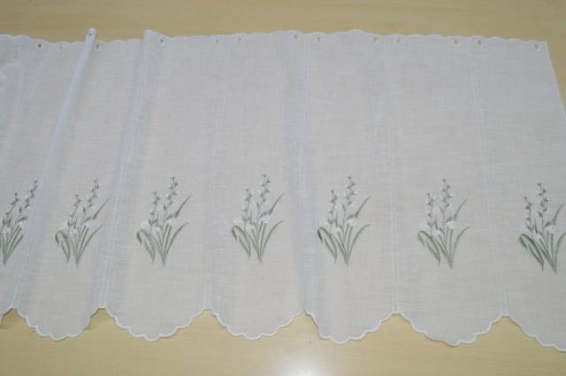 Vendita on line tendino effetto lino ricamato calle altezza cm 60 - prodotti