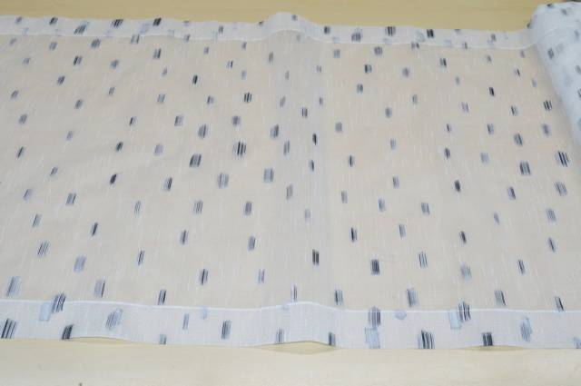 Vendita on line tendino organza fantasia geometrica bianco/nera larghezza cm 60 - tessuti per