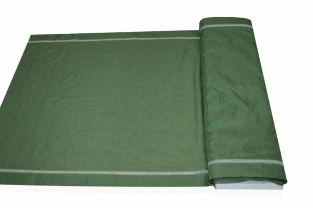 Vendita on line tessuto tendino misto lino verde - tessuti per tendine metraggio a vetro