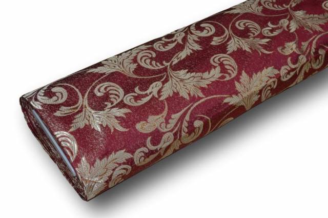 Vendita on line tessuto jacquard lurex bordeaux/oro - ispirazioni tessuti natalizi