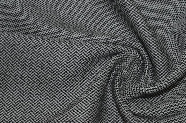 Vendita on line tessuto lana microfantasia bianco/nera giacca - tessuti abbigliamento