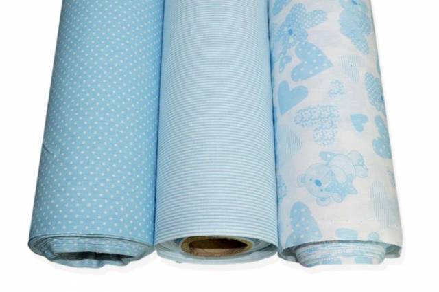 Vendita on line coordinati cotone azzurro bimbo - cotoni fantasie varie