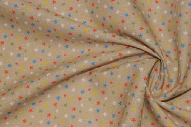 Vendita on line cotone stellina fondo beige - cotoni