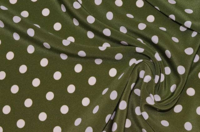 Vendita on line crepe de chine seta 4 capi pois verde - tessuti abbigliamento