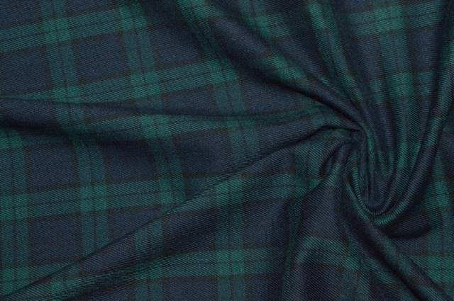 Vendita on line tessuto tartan streatch verde/blu - tessuti abbigliamento