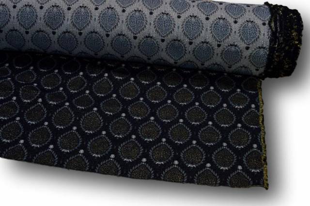 Vendita on line tessuto broccato lurex nero/oro 63 - occasioni e scampoli tessuti fantasie 