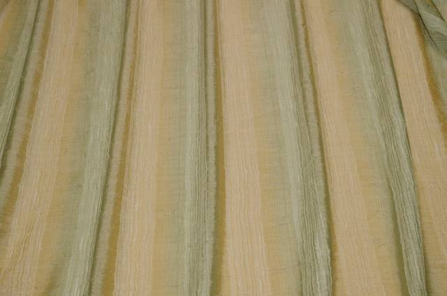 Vendita on line tessuto tenda stropicciato sfumato verde/beige - tessuti per