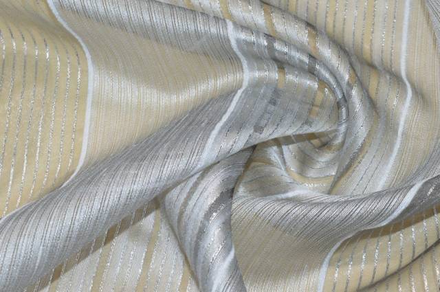 Vendita on line scampolo tenda organza grigia lurex argento - prodotti