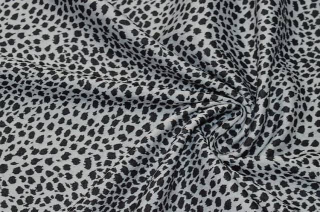 Vendita on line tessuto misto cotone maculato stretch bianco/nero - tessuti abbigliamento