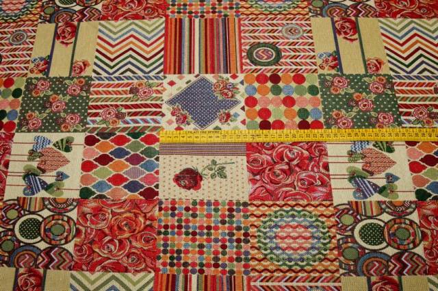 Vendita on line scampolo arredo gobelin fantasia patchwork - tessuti arredo casa gobelin a metraggio