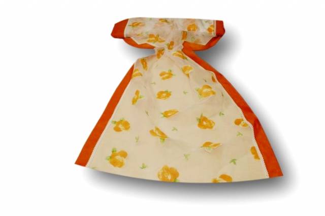 Vendita on line tessuto tenda vetro velo stampato fiore arancio - prodotti