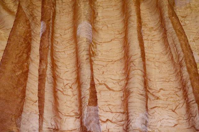 Vendita on line tessuto tenda organza stropiccata color rame - prodotti