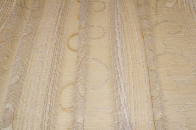 Vendita on line tessuto tenda organza stropicciata panna con ricamo - prodotti