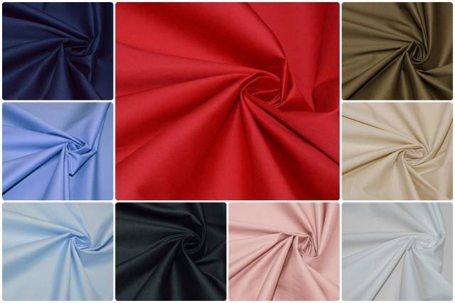 Vendita on line tessuto popeline cotone elasticizzato tinta unita - prodotti tessuti abbigliamento