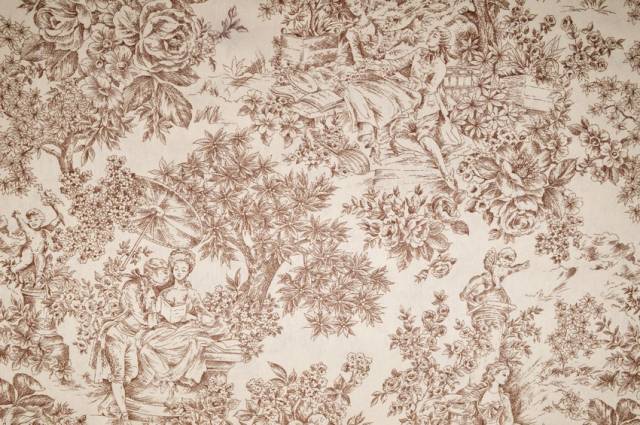 Vendita on line toile de jouy misto cotone beige - cotoni fantasie doppia altezza