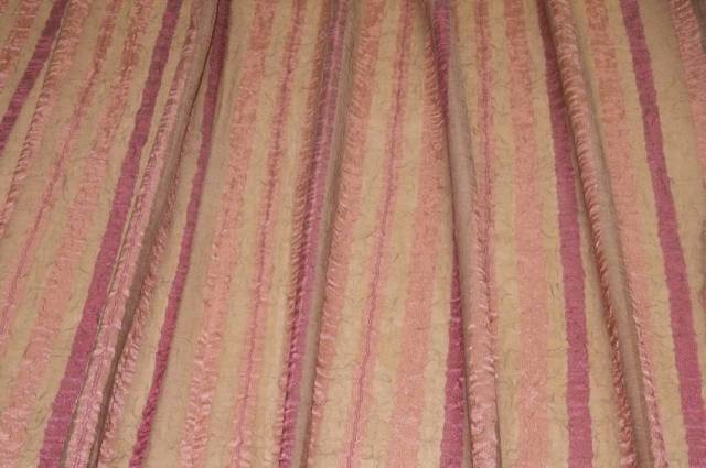 Vendita on line tessuto tenda velo stropicciato riga rosa antico - tessuti per in offerta