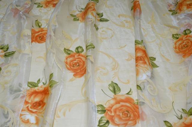 Vendita on line tessuto tenda organza rosa arancio - tessuti per