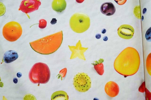 Vendita on line cotone panama fantasia frutta altezza 140 - cotoni fantasie e frutti