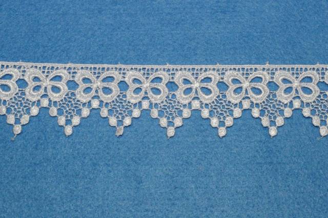 Vendita on line pizzo macrame fiocco bianco altezza 3.5 cm - mercerie e accessori cucito