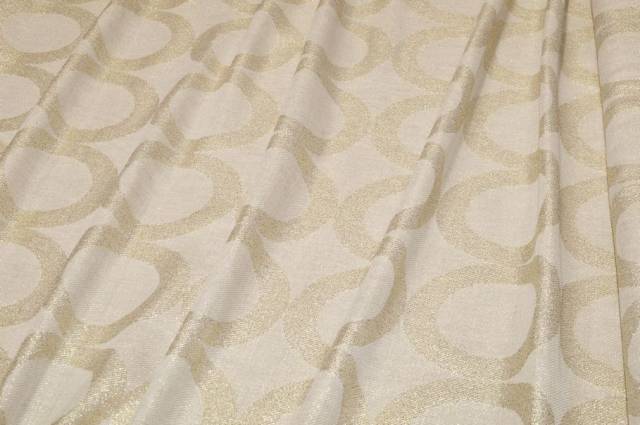 Vendita on line tessuto fantasia cerchio con filo lurex oro - prodotti