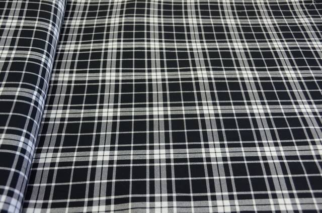 Vendita on line tessuto tartan bianco nero streatch sc10 - tessuti abbigliamento