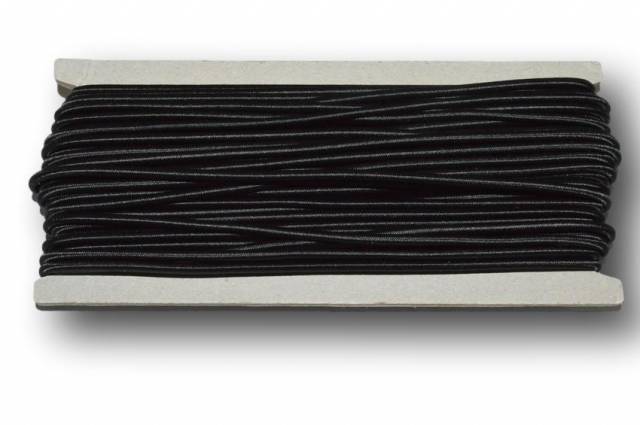 Vendita on line elastico cordoncino nero mt 20 mm 3 - mercerie e accessori cucito elastico