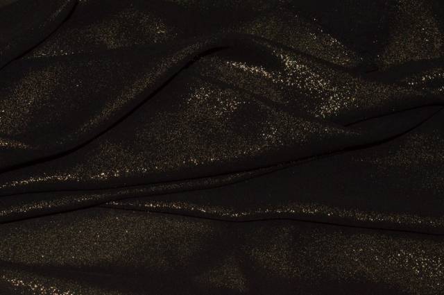 Vendita on line tessuto chiffon glitterato nero/oro - tessuti abbigliamento