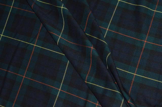 Vendita on line tessuto tartan streatch classico blu scacco giallo - tessuti abbigliamento