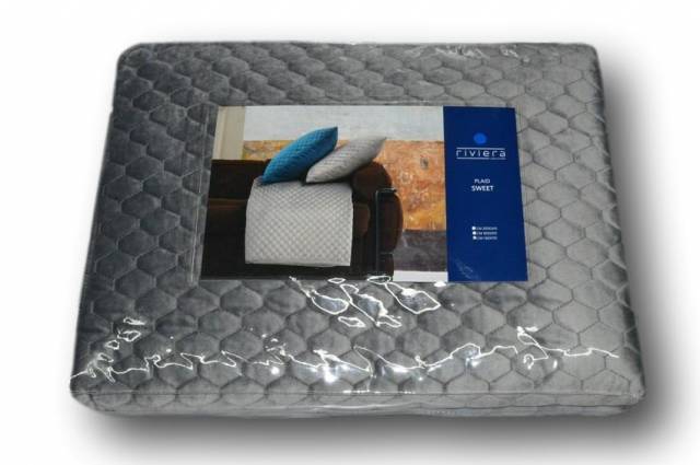 Vendita on line riviera sweet plaid trapuntato velour grigio - biancheria per la casa