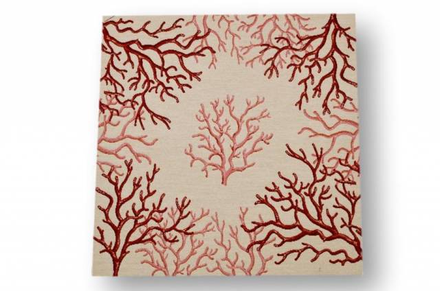 Vendita on line gobelin fantasia corallo rosso misura cm 47x47 - tessuti arredo casa gobelin cuscini 47x47 fantasie varie