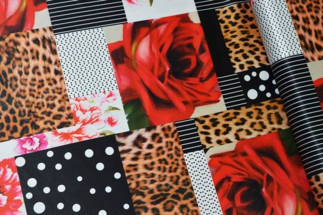 Vendita on line tessuto rasone fantasia patchwork alta moda - tessuti abbigliamento