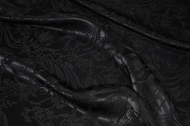Vendita on line tessuto damascato in viscosa nero - tessuti abbigliamento chanel e broccati