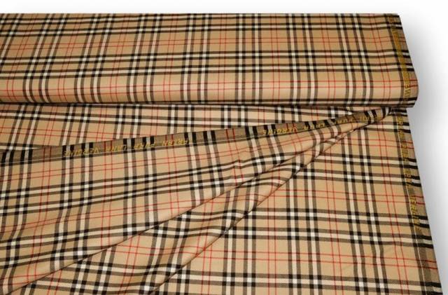Vendita on line tessuto tartan scozzese lana beige - tessuti abbigliamento