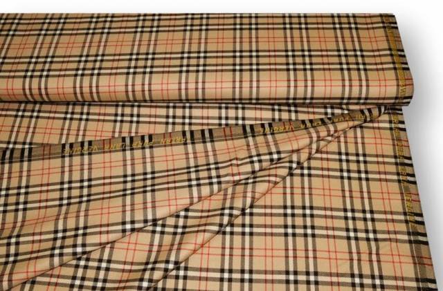 Vendita on line tessuto tartan scozzese lana beige - tessuti abbigliamento lana