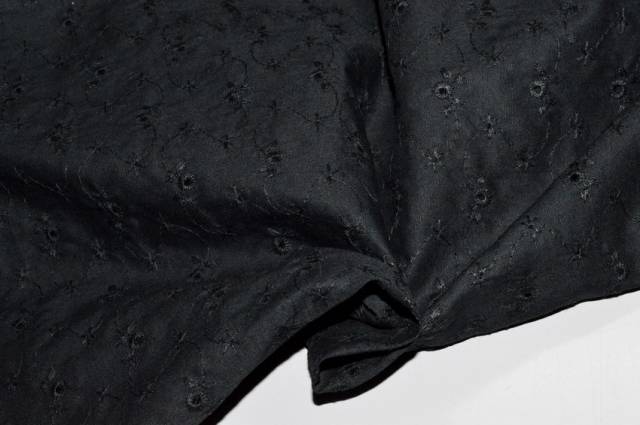 Vendita on line tessuto pizzo san gallo nero streatch - tessuti abbigliamento