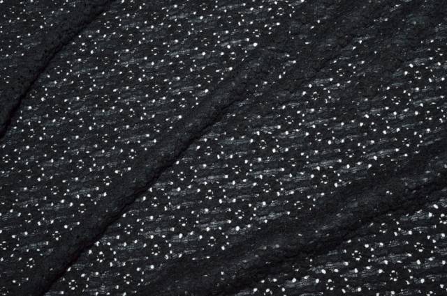 Vendita on line tessuto pizzo elasticizzato nero - tessuti abbigliamento