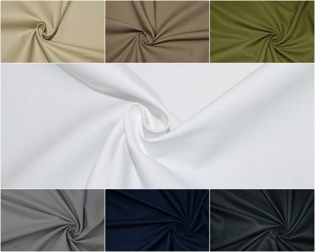 Vendita on line tessuto gabardine puro cotone sanfor uniti - prodotti tessuti abbigliamento