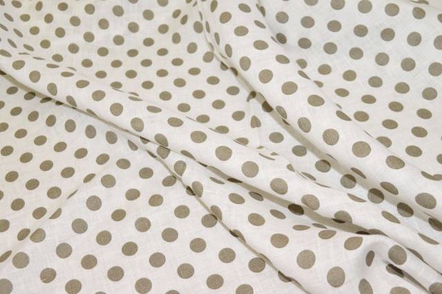 Vendita on line tessuto puro lino fantasia pois tortora - tessuti abbigliamento lino