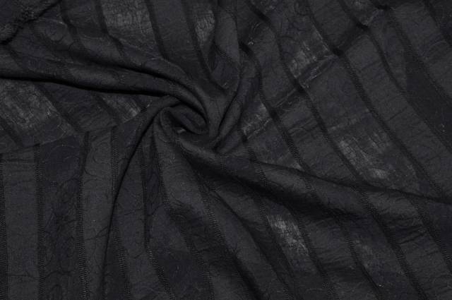 Vendita on line scampolo ricamato nero - tessuti abbigliamento viscosa fantasia